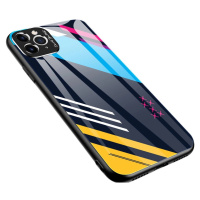 Barevné pouzdro z tvrzeného skla s krytem fotoaparátu iPhone 11 Pro Max vzor 2