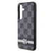 DKNY hard kryt na Samsung Galaxy S24 PLUS Leather Checkered Pattern and Stripe Černý