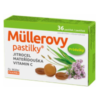 DR. MÜLLER Müllerovy pastilky s jitrocelem, mateřídouškou a vitaminem C 36 pastilek