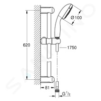 Grohe 27795001 - Set sprchové hlavice, 4 proudy, tyče a hadice, chrom