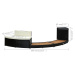DEOKORK Set nábytku k mobilní vířivce kruhové (černý umělý polyratan + masivní tropické dřevo z 