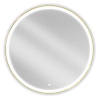 MEXEN Esso zrcadlo s osvětlením 100 cm, LED 6000K zlatý rám 9825-100-100-611-50