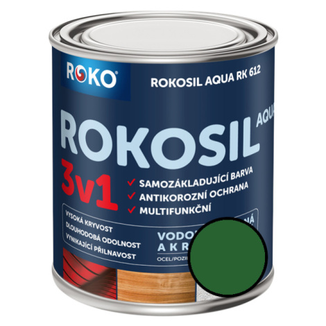 Barva samozákladující Rokosil Aqua 3v1 RK 612 5300 zelená střední, 0,6 l ROKOSPOL