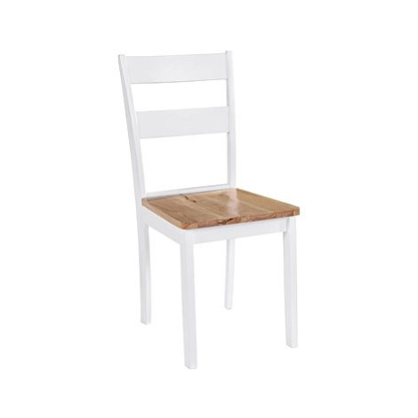 Jídelní židle 4 ks bílé masivní kaučukovník SHUMEE