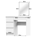 Ak furniture Kosmetický stolek se zrcadlem T-6 90x50 cm bílý levý