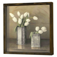 Wallity Nástěnný obraz Tulip 34x34 cm béžová/bílá
