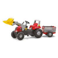 Šlapací traktor RT s přívěsem a lžící Rolly Toys 811397