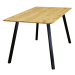 Jídelní stůl BERGEN — 140 x 80 x 75 cm, dub votan, kov