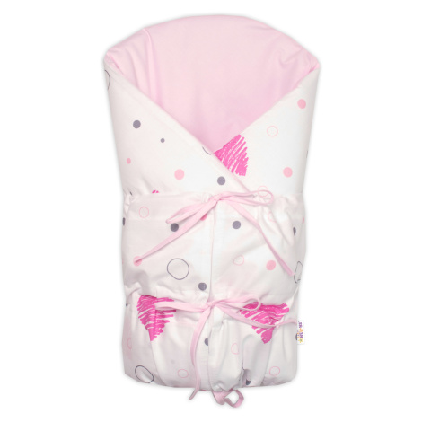 Baby Nellys Klasická retro zavinovačka LALLY šněrovací s výplní, I love Girl,růžová/bílá