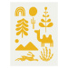 Ilustrace Scandinavian Ornaments In Yellow, Little Dean, 30 × 40 cm