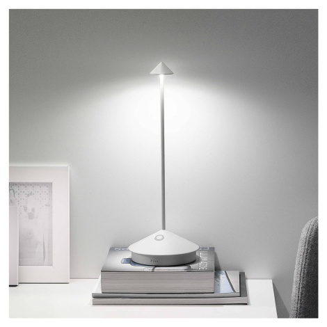 Zafferano Zafferano Pina 3K dobíjecí stolní lampa IP54 bílá