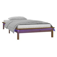 Rám postele s LED světlem medově hnědý 100×200 cm masivní dřevo, 820599