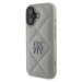 Zadní kryt DKNY PU Leather Quilted Stack Logo pro Apple iPhone 16, šedá