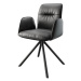 DELIFE Otočná židle Vinja-Flex černá pravá kůže křížová podnož kulatá otočná černá