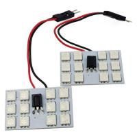 Panel LED RGB 12-chip 2x6 + adaptéry C5W a W5W s IR ovladačem