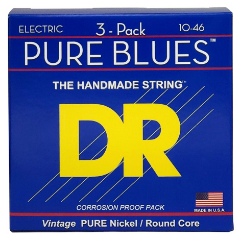 DR Strings PHR-10 Pure Blues 3-Pack Struny pro elektrickou kytaru