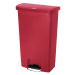 Rubbermaid Odpadkový koš s pedálem SLIM JIM®, objem 68 l, š x v x h 322 x 803 x 500 mm, červená