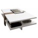 Konferenční stolek, bílá extra vysoký lesk HG/švestka, NAVIN