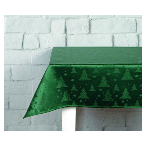 Vánoční ubrus na stůl voděodolný GREEN XMAS zelená 145x220 cm