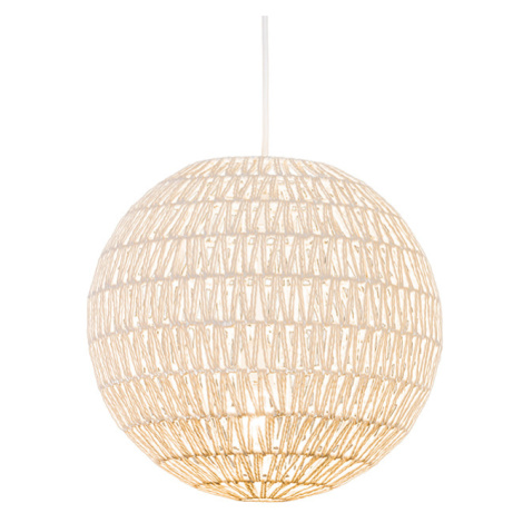 Retro závěsná lampa bílá 40 cm - Lina Ball 40 QAZQA