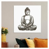 3D dřevěný gravírovaný obraz na stěnu - Buddha