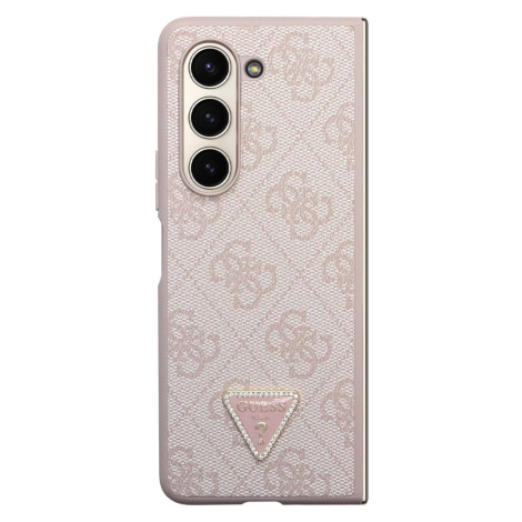 Zadní kryt Guess Leather Triangle Case pro Samsung Galaxy Z Fold5, růžová