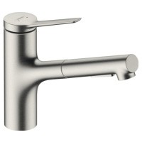 Dřezová baterie Hansgrohe Zesis M33 s vytahovací sprškou, 2 proudy nerez 74820800