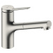 Dřezová baterie Hansgrohe Zesis M33 s vytahovací sprškou, 2 proudy nerez 74820800