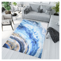 Moderní modrý koberec s abstraktním vzorem Šířka: 160 cm | Délka: 230 cm