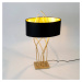 Holländer Oválná stolní lampa Elba, zlatá/černá, výška 75 cm, železo