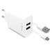 FIXED síťový adaptér Smart Rapid Charge 15 W 2xUSB s kabelem USB/microUSB bílý