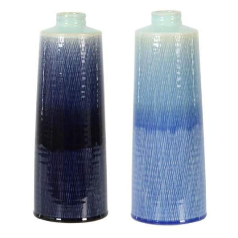 Váza válec úzké hrdlo keramika modrá mix 34,5cm Dijk