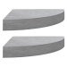 Shumee Nástěnné rohové 2 ks betonově šedé 35×35×3,8 cm MDF, 326643
