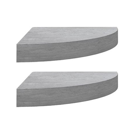 Shumee Nástěnné rohové 2 ks betonově šedé 35×35×3,8 cm MDF, 326643