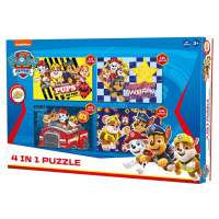 Dětské puzzle 4v1 TLAPKOVÁ PATROLA veselé dobrodružství, 19x29 cm
