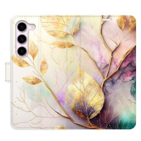 iSaprio flip pouzdro Gold Leaves 02 pro Samsung Galaxy S23 5G