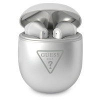 Guess True Wireless Triangle Logo BT5.0 4H Stereo Earphones Glossy Silver