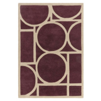 Tmavě hnědý vlněný koberec 120x170 cm Metro Plum – Asiatic Carpets