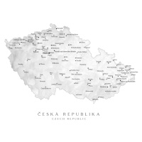 Mapa Map of the Czech Republic with provinces, Blursbyai, (40 x 26.7 cm)