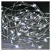 Solight vánoční řetěz stříbrný, 100x mini LED, 10m, 3 x AA, studené světlo 1V54-W