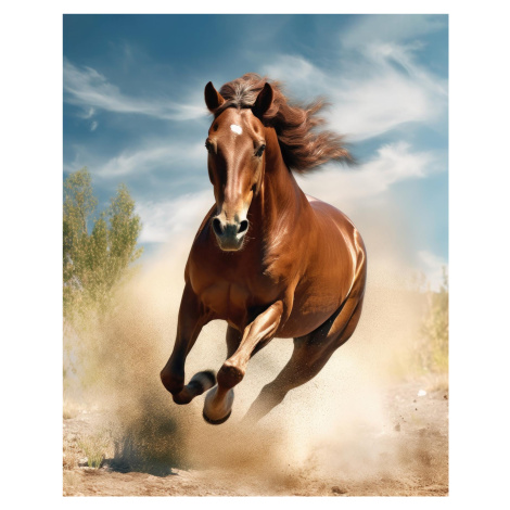Obrazy na stěnu - Kůň v plné rychlosti Rozměr: 40x50 cm, Rámování: bez rámu a bez vypnutí plátna