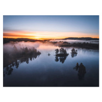 Fotografie Aerial view - sunrise in the forest, Baac3nes, 40 × 30 cm