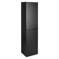 Sapho Vysoká skříňka FILENA 35x140x30 cm černá matná, drážkovaný design FID3540BS