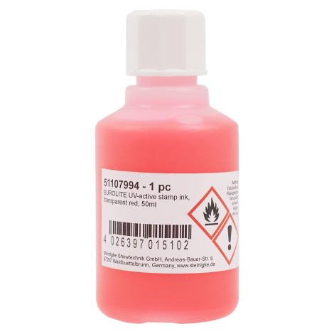 Eurolite UV-Active Stamp Ink Transparent Red 50 ml