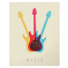 Ilustrace Music concept icon electric guitar color design, cienpies, 30 × 40 cm