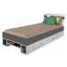 Dětská postel delbert 90x200cm - borovice/tmavě šedá