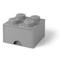 LEGO Úložný box 4 s šuplíkem - šedá