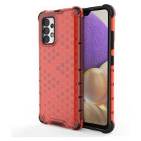 Honeycomb pancéřové pouzdro se silikonovým rámem pro Samsung Galaxy A32 4G red