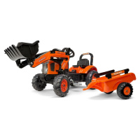Falk Traktor šlapací Kubota M7171 s valníkem a přední lžící oranž