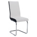 Jídelní židle NEANA, ekokůže bílá / černá + chrom
